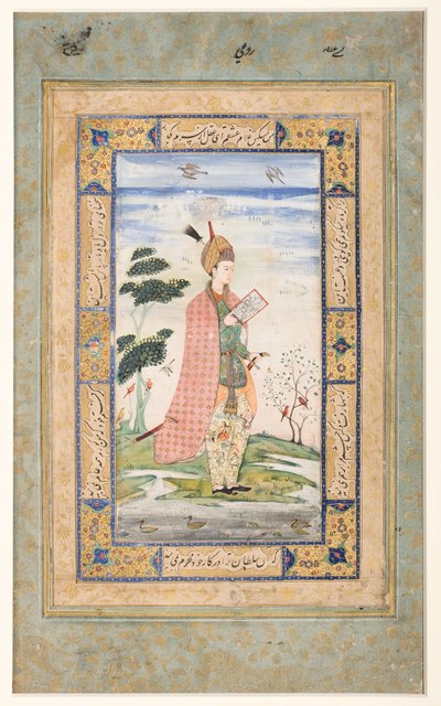 Recto- Persian Courtier; Verso- Calligraphy by Unbekannt Unbekannt